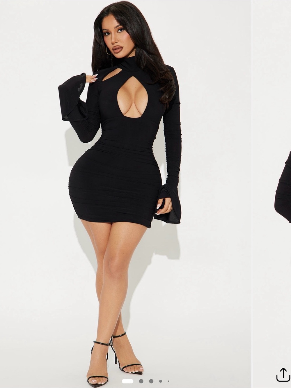 Fashion Nova Black Cutout Long-Sleeve Mini Dress